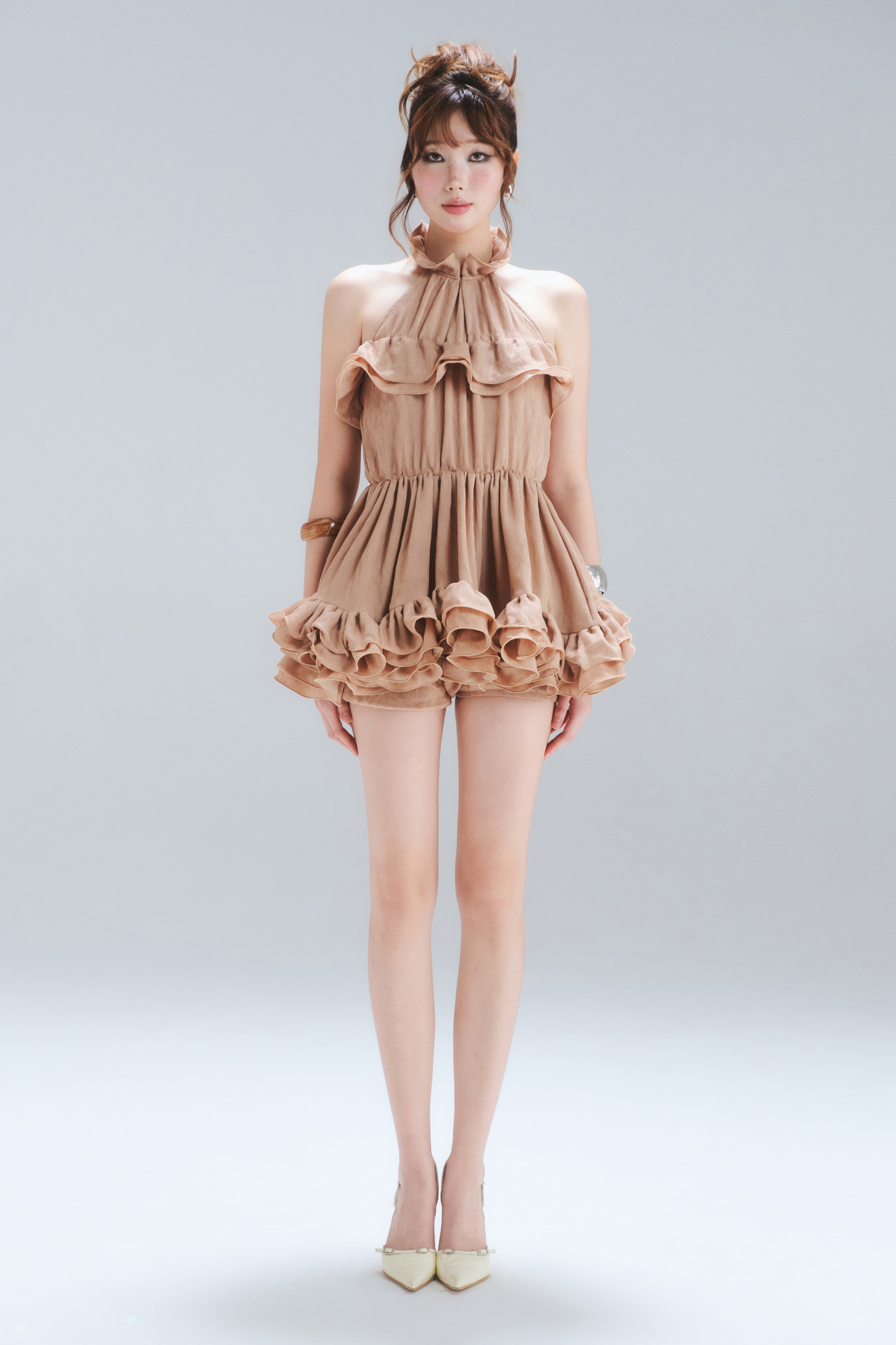 Caramel Ruffle Dress