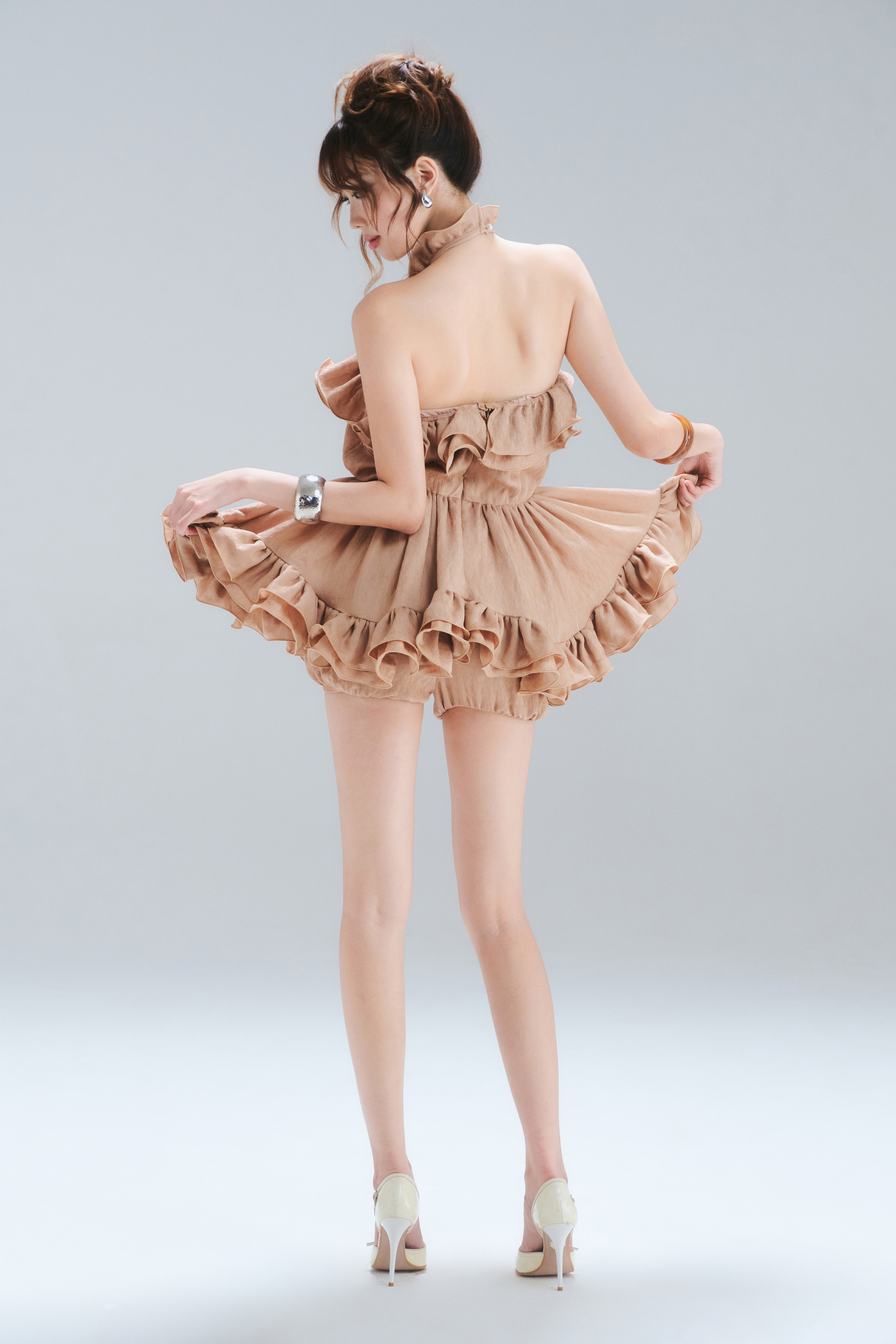 Caramel Ruffle Dress