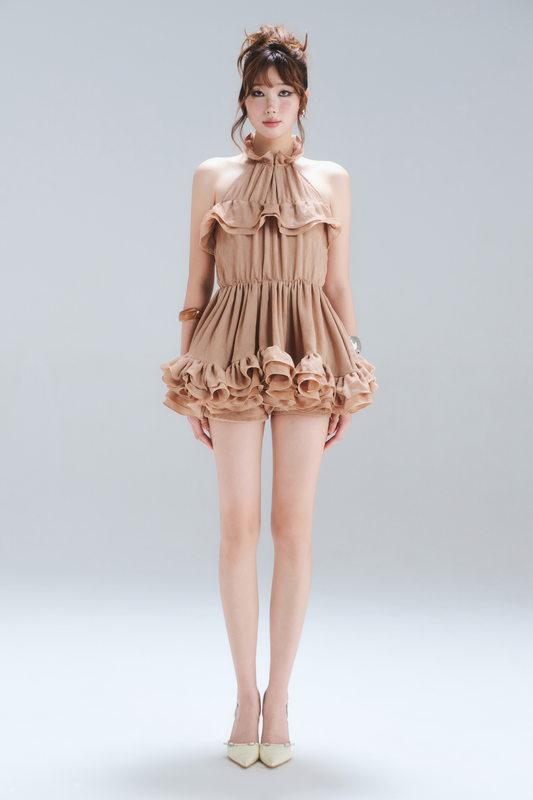 Caramel Ruffle Dress