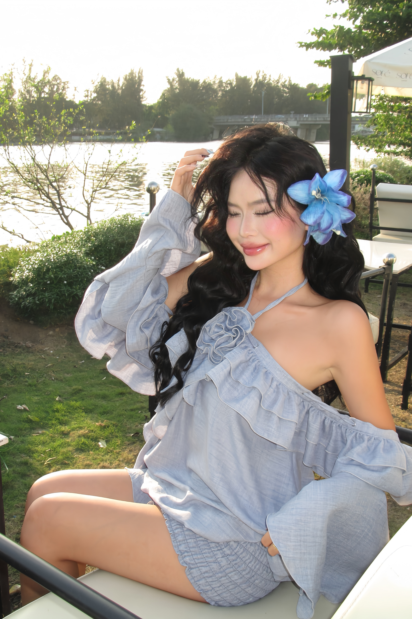 Tessa Mini Dress - Cloud Blue